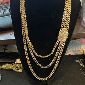 Loft Gold Chain Necklace with Floral Accent